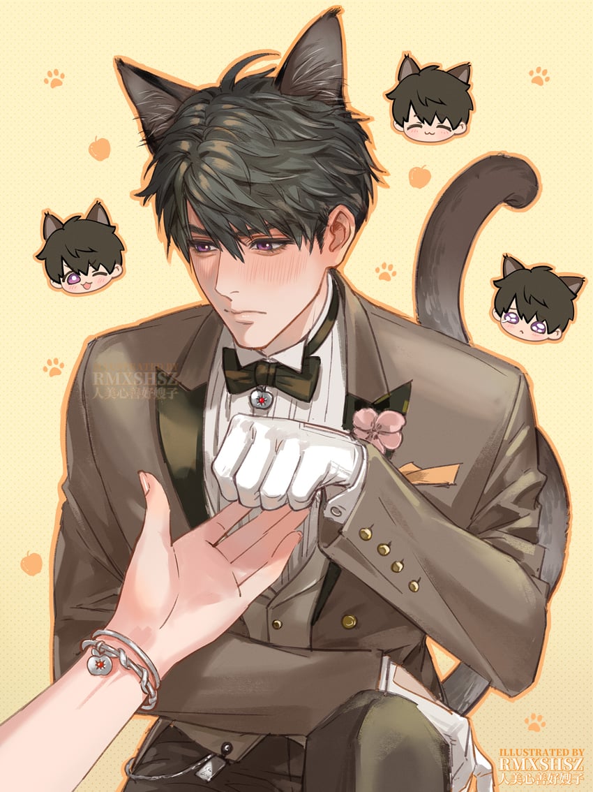 protagonist and caleb (love and deepspace) drawn by ren_mei_xin_shan_hao_saozi