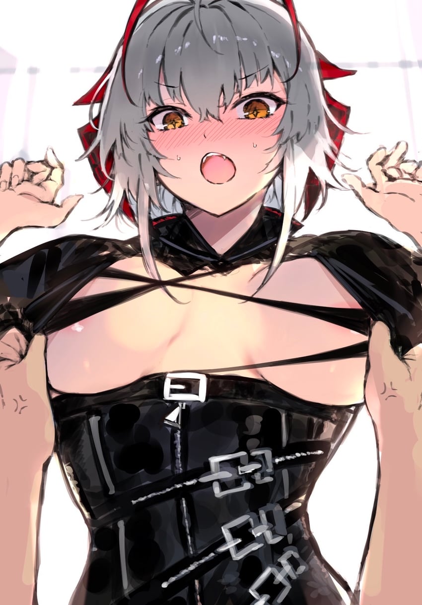 w (arknights and 1 more) drawn by kyuu_(plastic_night_q)