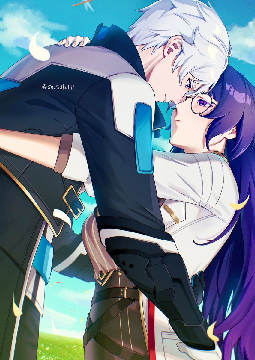 kevin kaslana and mei (honkai and 1 more) drawn by cho_(sg_suko1111)