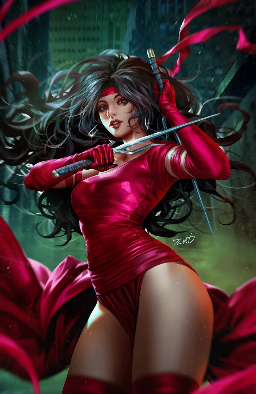 elektra natchios (marvel and 1 more) drawn by dcwj