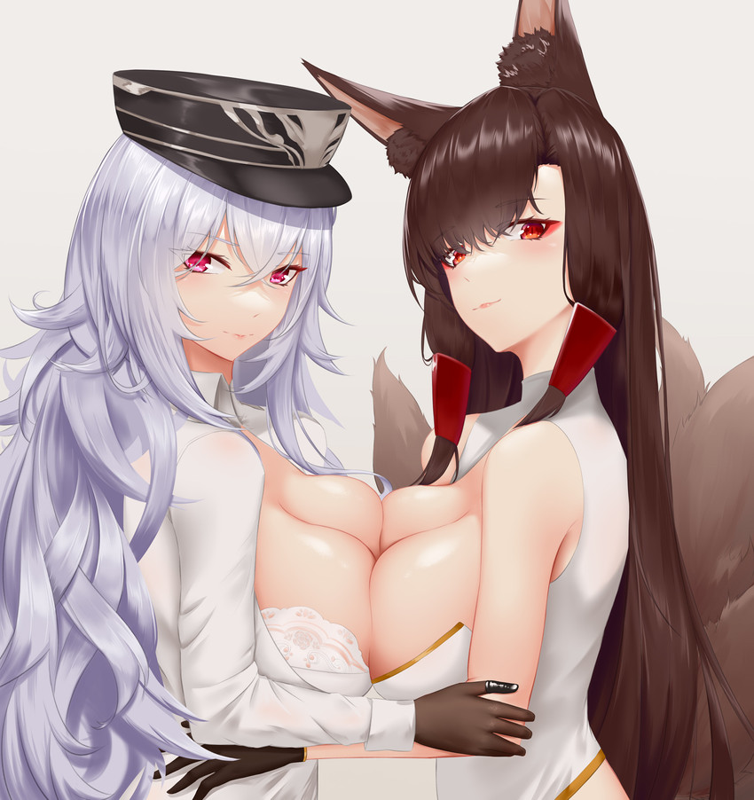 akagi and graf zeppelin (azur lane) drawn by ichikushi_mojibake