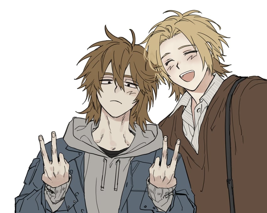 isoi reiji and shinano eiji (saibou shinkyoku) drawn by linu
