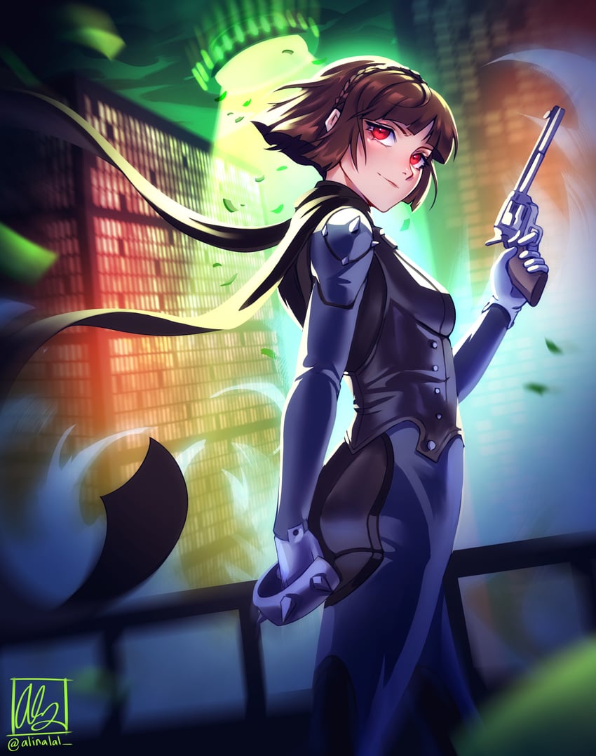 niijima makoto and queen (persona and 1 more) drawn by alina_l