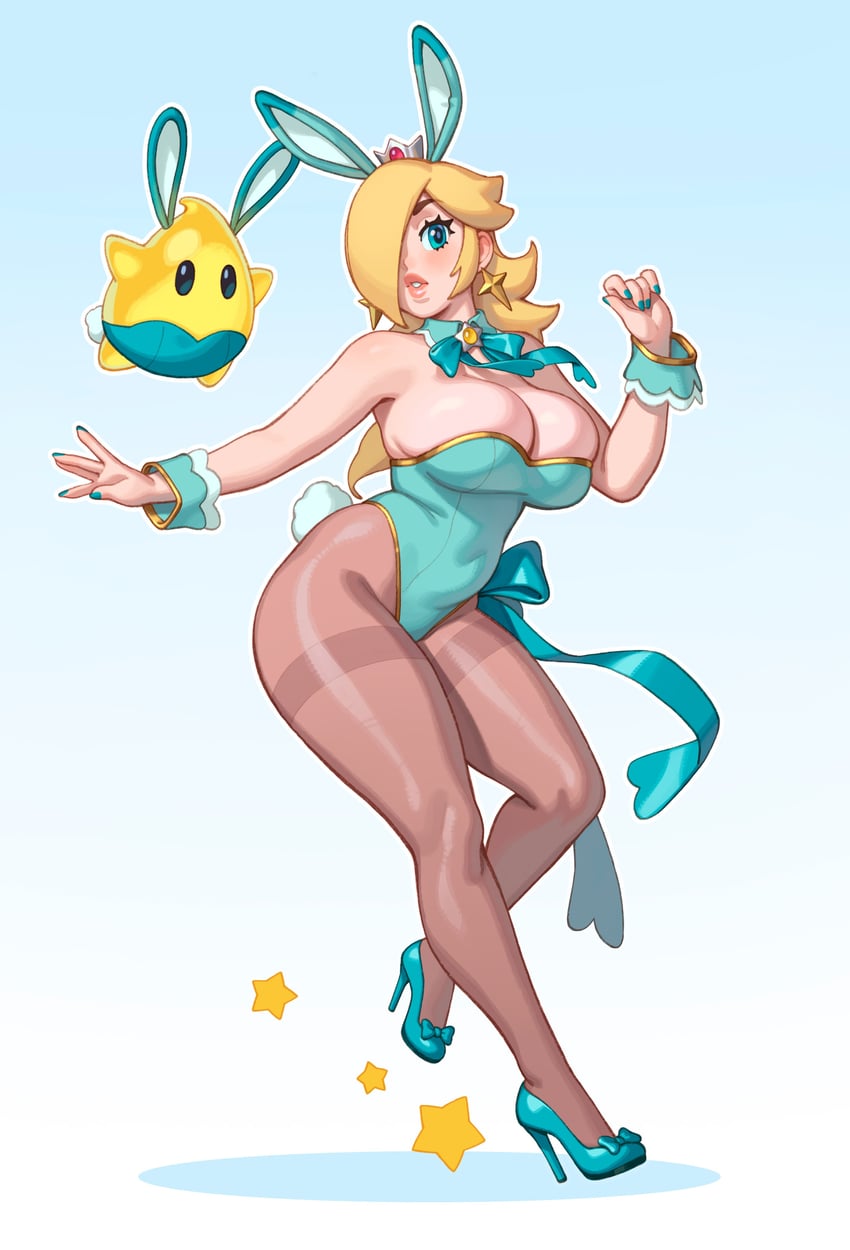 rosalina and luma (mario and 1 more) drawn by riz