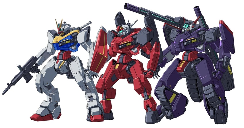 rx-78-2 gundam, guncannon, guntank, and kenbu (gundam and 3 more) drawn by pravin_rao_santheran