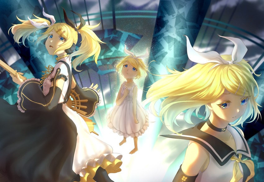 kagamine rin (vocaloid and 1 more) drawn by eob