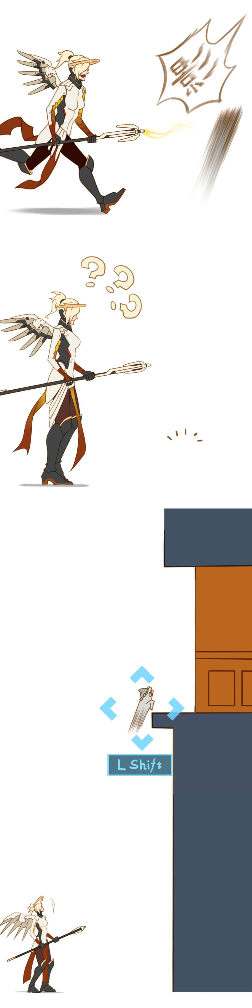 mercy and genji (overwatch and 1 more) drawn by squidsmith