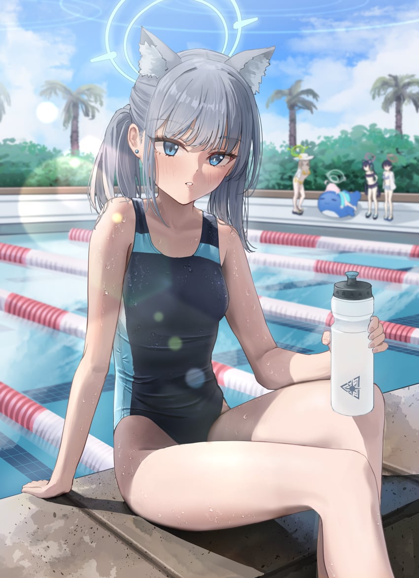shiroko, hoshino, nonomi, serika, and ayane (blue archive) drawn by hry2501