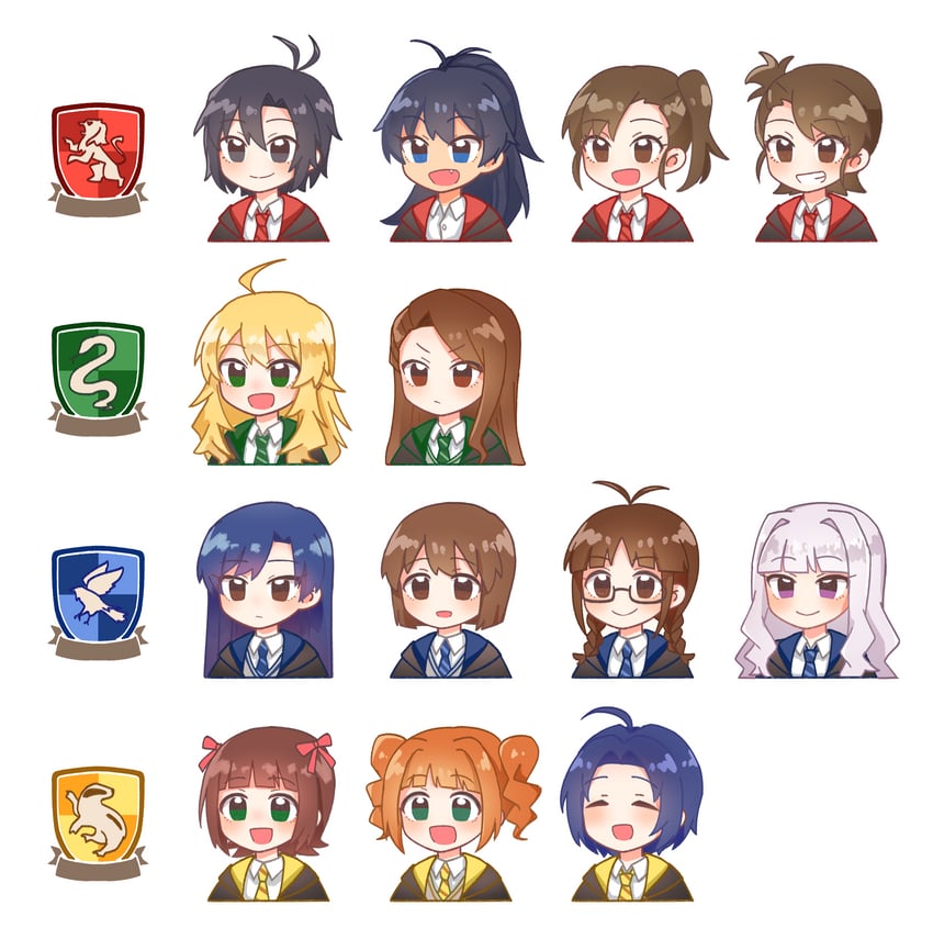 hoshii miki, kisaragi chihaya, amami haruka, kikuchi makoto, shijou takane, and 8 more (idolmaster and 2 more) drawn by chiwawa174