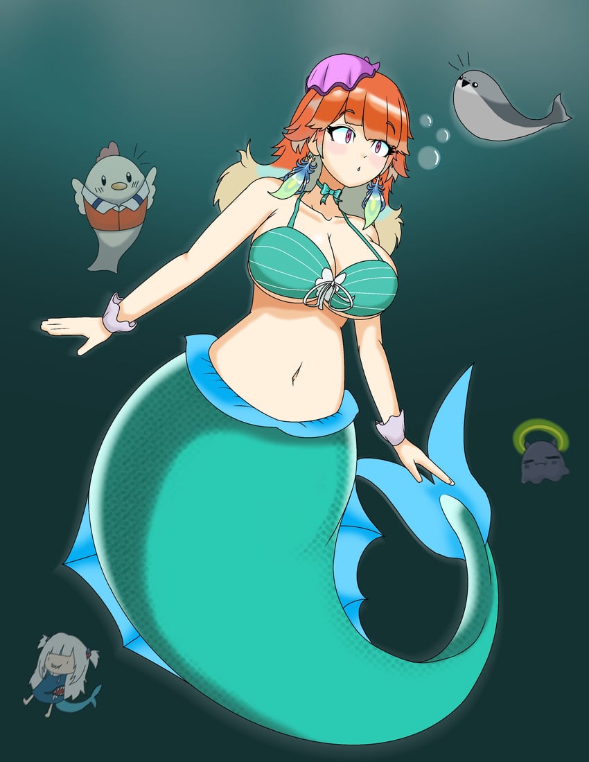 gawr gura, takanashi kiara, takodachi, and kfp employee (hololive and 1 more) drawn by themastersos