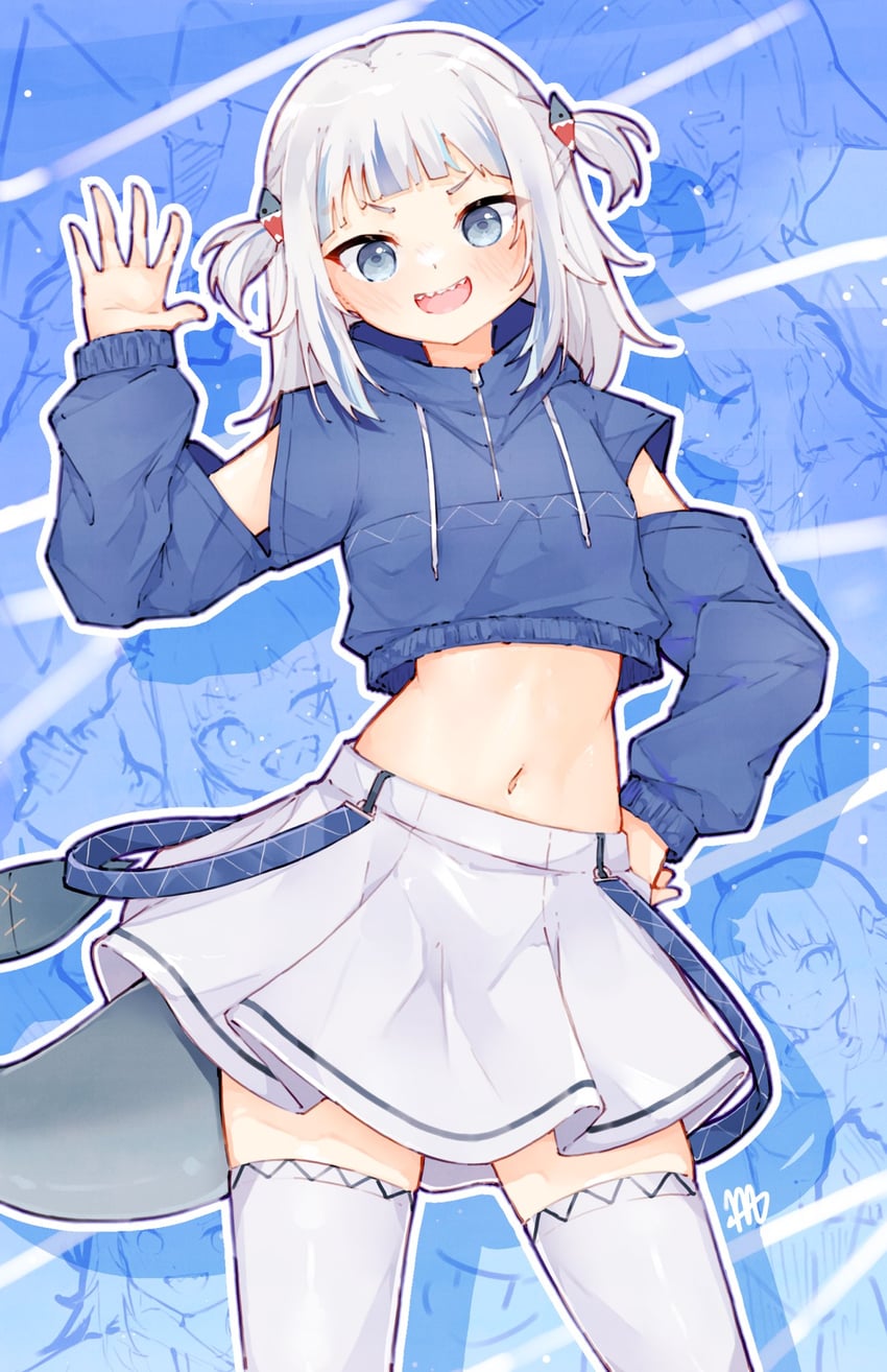 gawr gura (hololive and 1 more) drawn by ma_draws