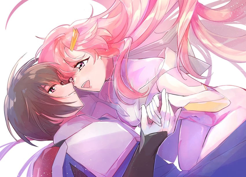 lacus clyne and kira yamato (gundam and 2 more) drawn by oke_(knjou_g_tya)