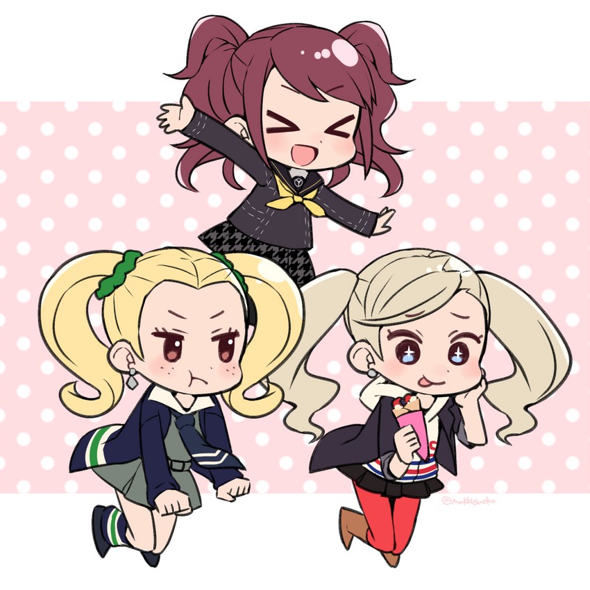 kujikawa rise, takamaki anne, and ayase yuka (persona and 3 more) drawn by do_m_kaeru