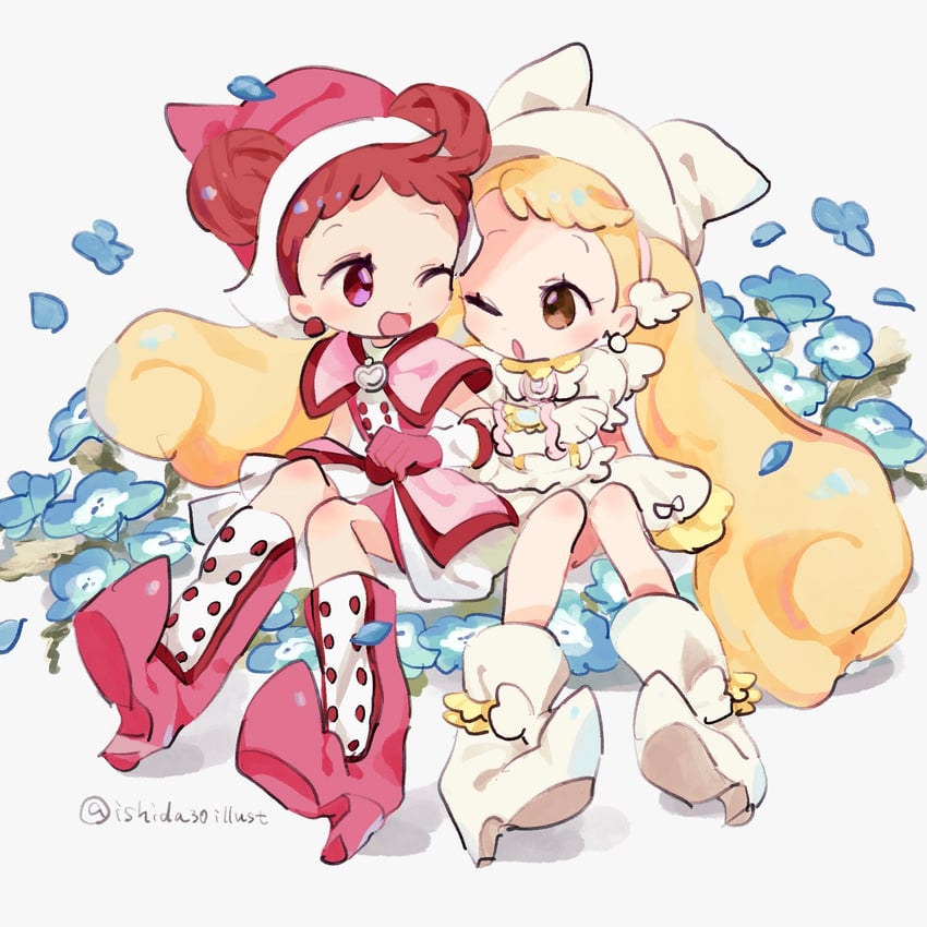 harukaze doremi and makihatayama hana (ojamajo doremi) drawn by ishida30