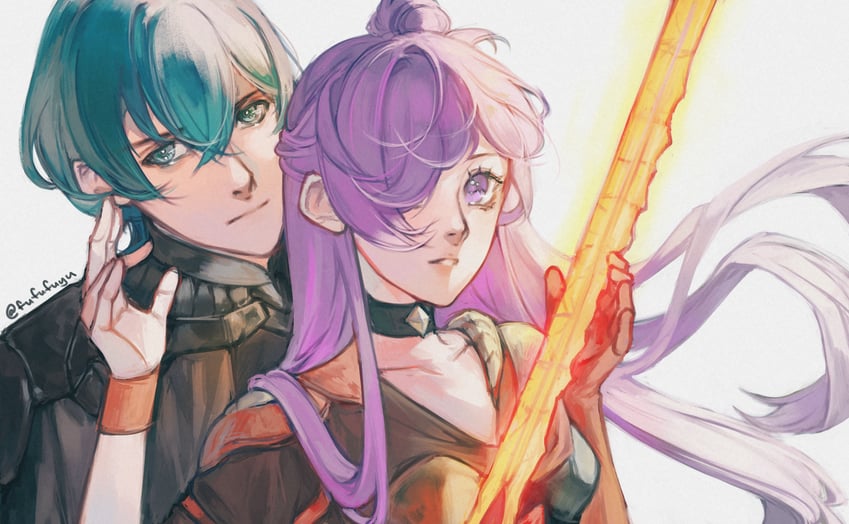 male byleth and female shez (fire emblem and 2 more) drawn by negi_(fufufuyu)