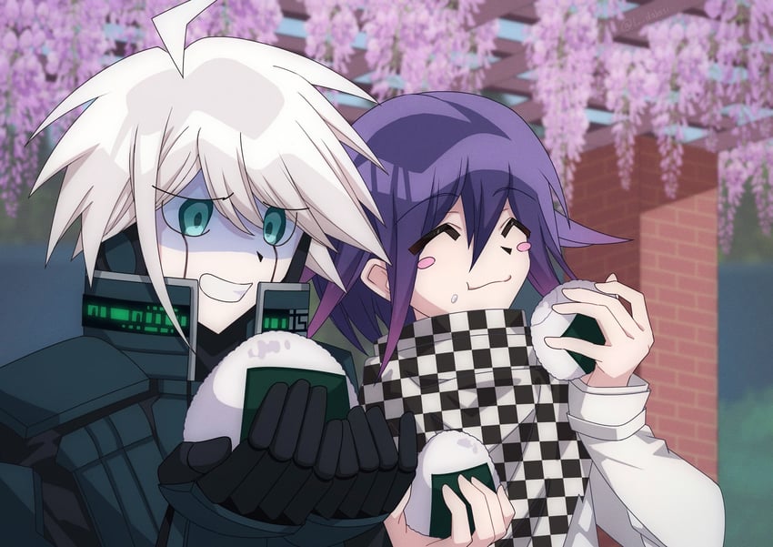 oma kokichi and k1-b0 (danganronpa and 1 more) drawn by i_dabasi