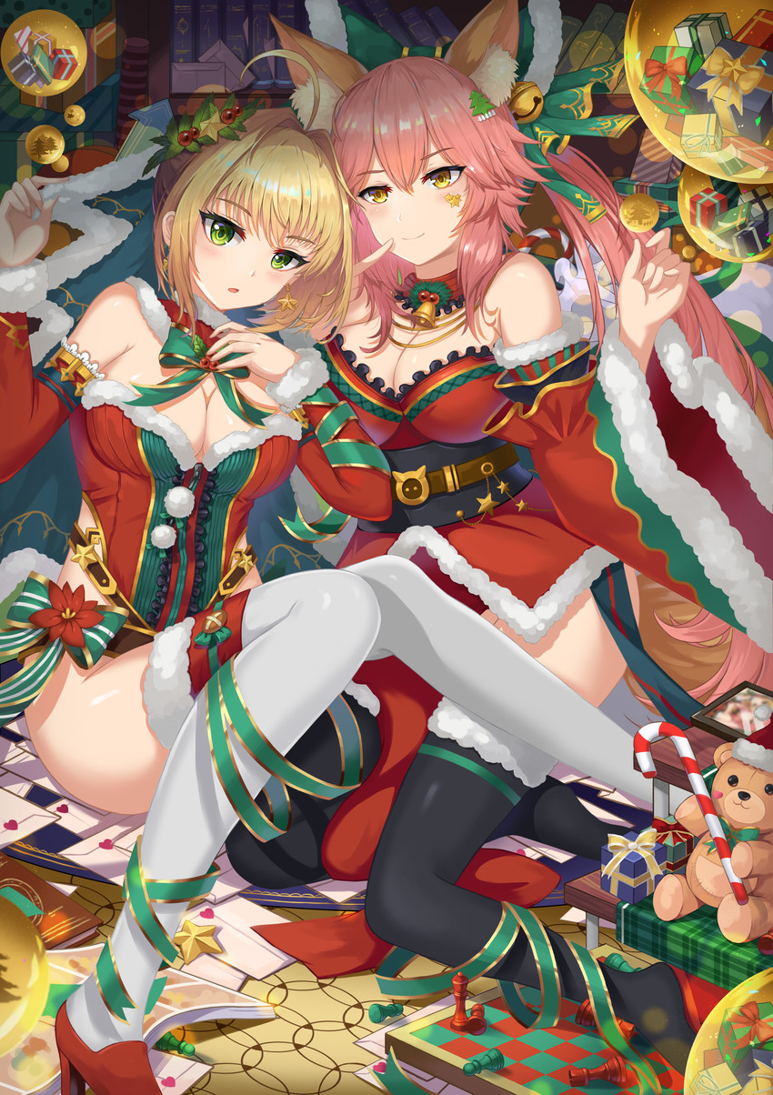 tamamo, tamamo no mae, and nero claudius (fate and 2 more) drawn by hongse_beiyu
