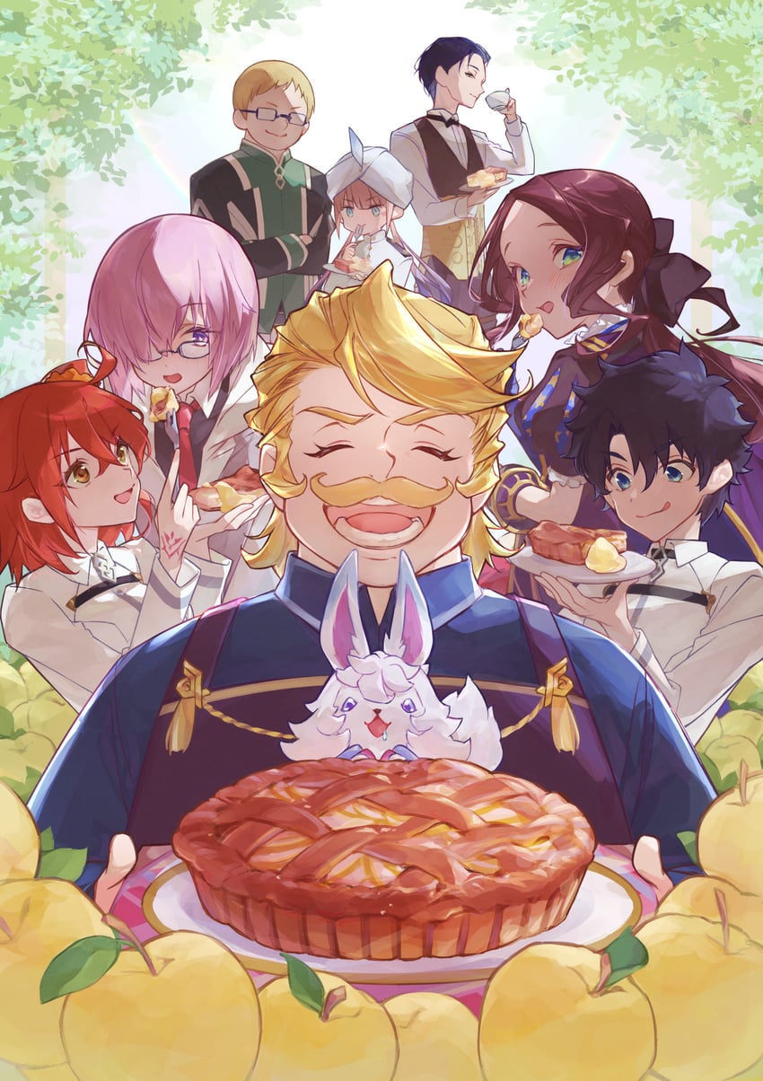 mash kyrielight, fujimaru ritsuka, fou, leonardo da vinci, nemo, and 4 more (fate and 1 more) drawn by amayu_yuzukabe