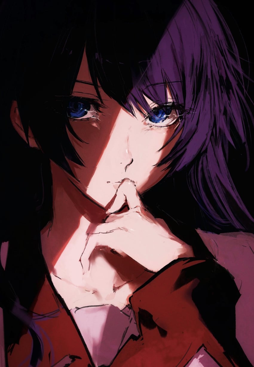 senjougahara hitagi (monogatari and 1 more) drawn by moku_(muooku)