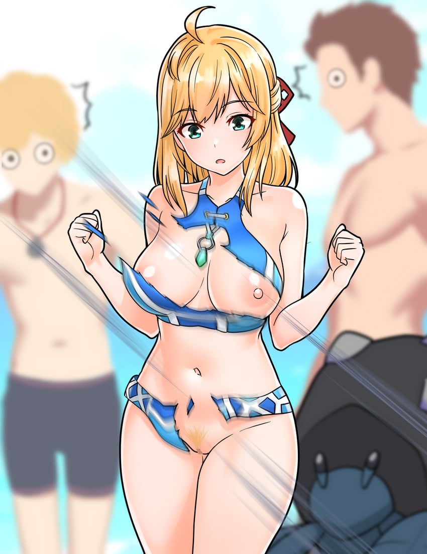 shulk, fiora, and reyn (xenoblade chronicles and 1 more) drawn by furaggu_(frag_0416)