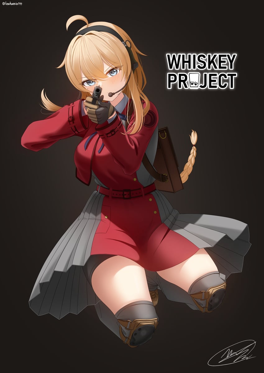 nishikigi chisato and whiskey project (indie virtual youtuber and 1 more) drawn by leehamin777