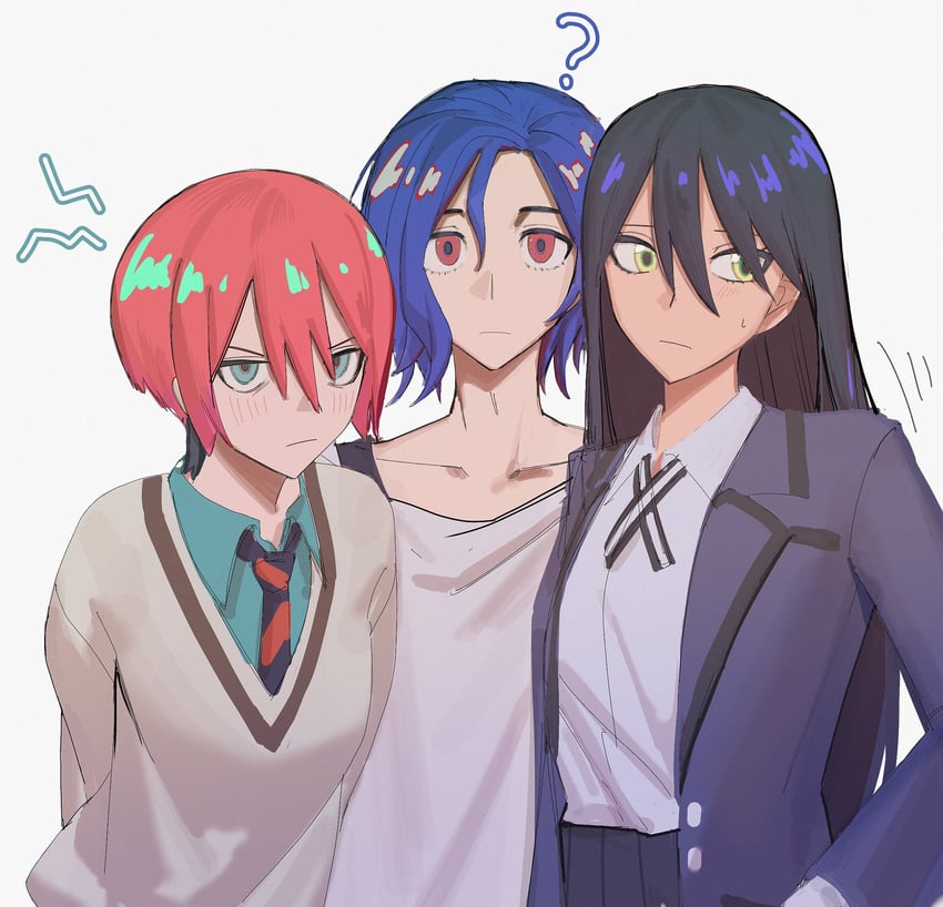 amate yuzuriha, shuji ito, and nyaan (gundam and 1 more) drawn by sssuu_chan