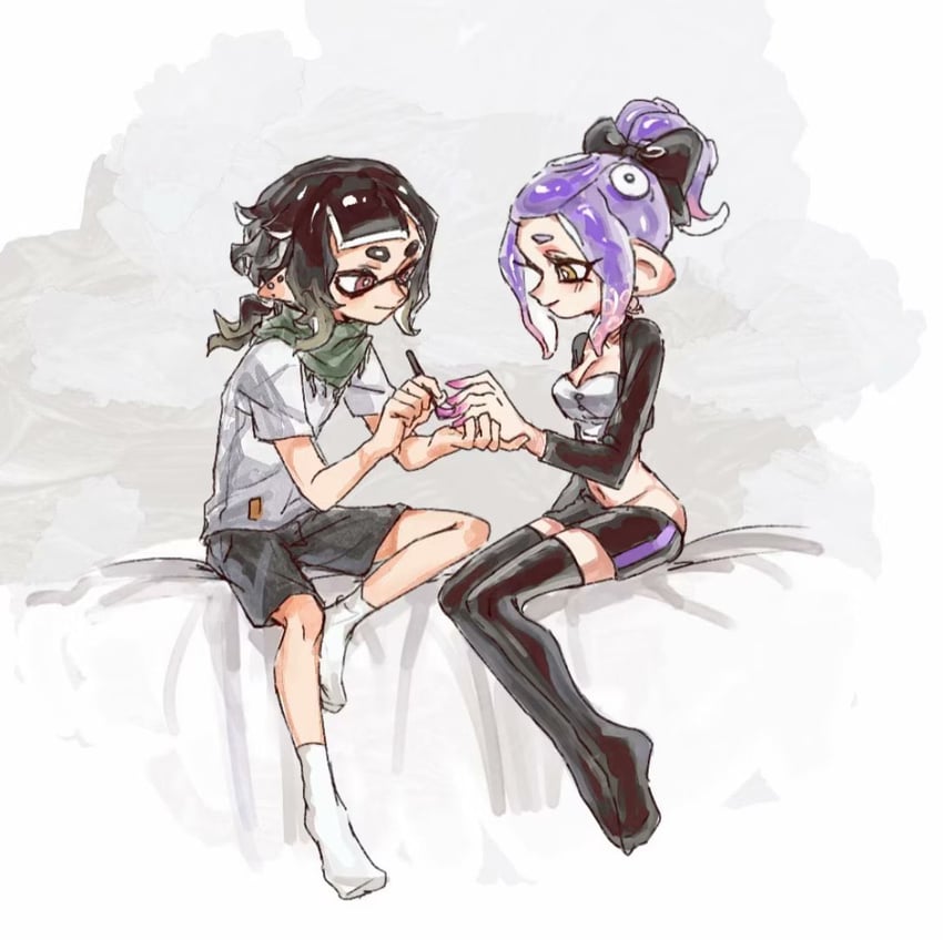 inkling player character, octoling player character, octoling girl, and inkling boy (splatoon) drawn by gucandiyi52092