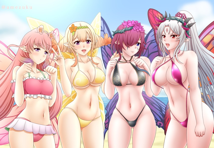 plumeria, triandra, peony, and mirabilis (fire emblem and 1 more) drawn by amezuku