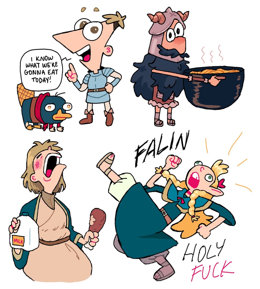 marcille donato, falin touden, laios touden, senshi, and izutsumi (dungeon meshi and 1 more) drawn by rattanwhip