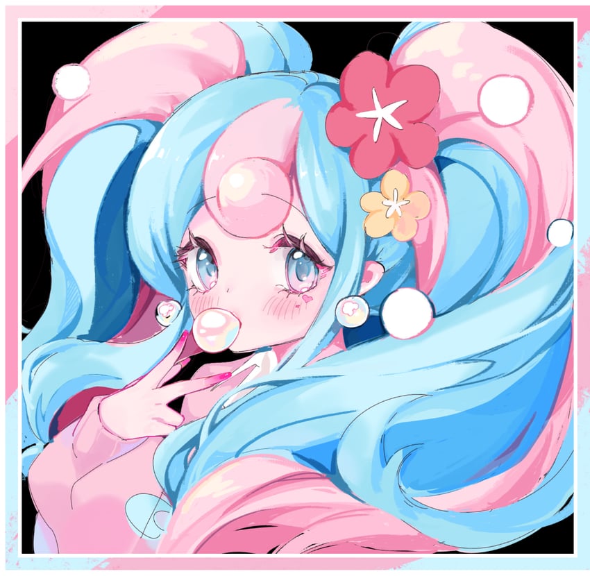 hatsune miku and fairy miku (pokemon and 2 more) drawn by momosake-momoko