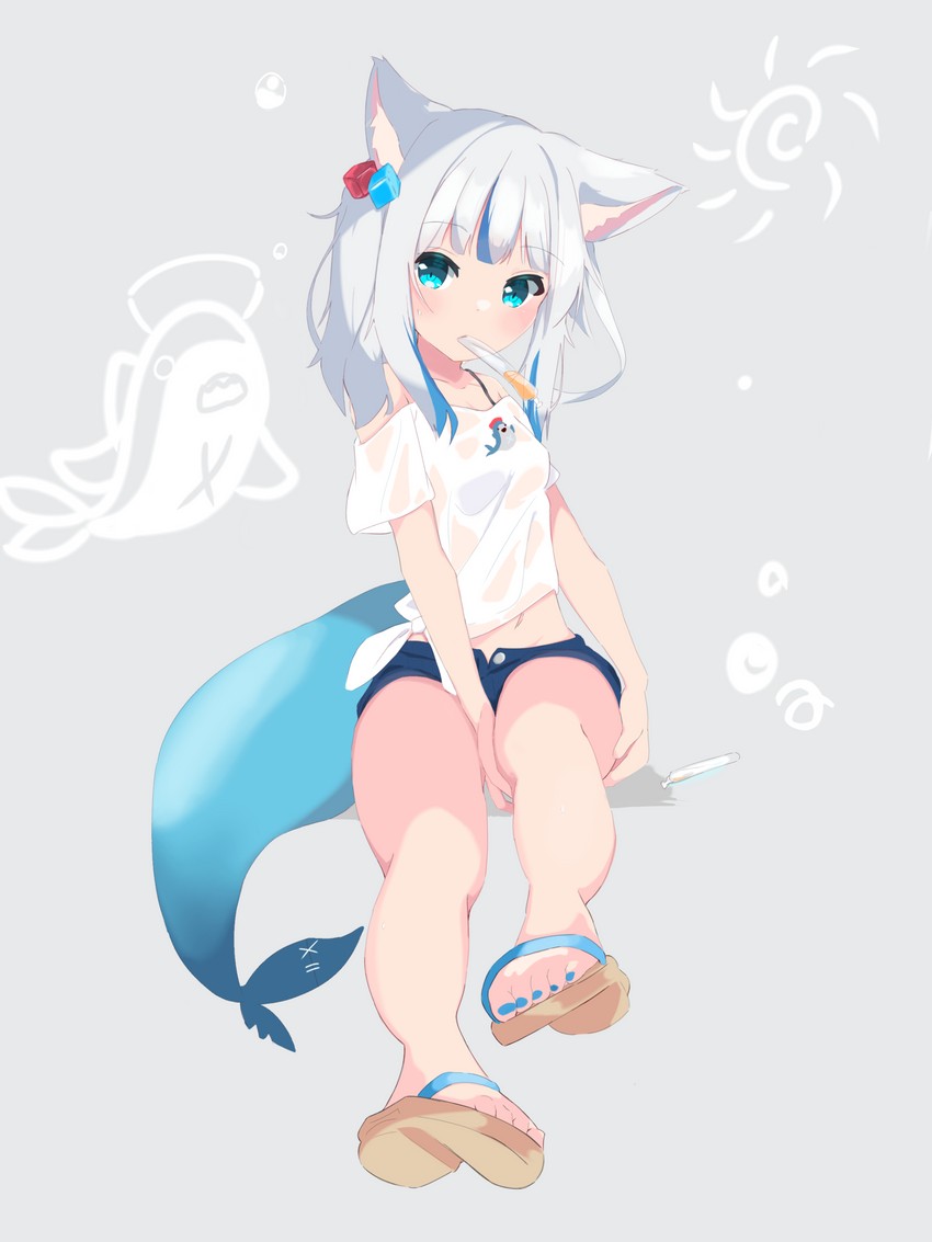 gawr gura (hololive and 1 more) drawn by iroha_(pcrx7327)