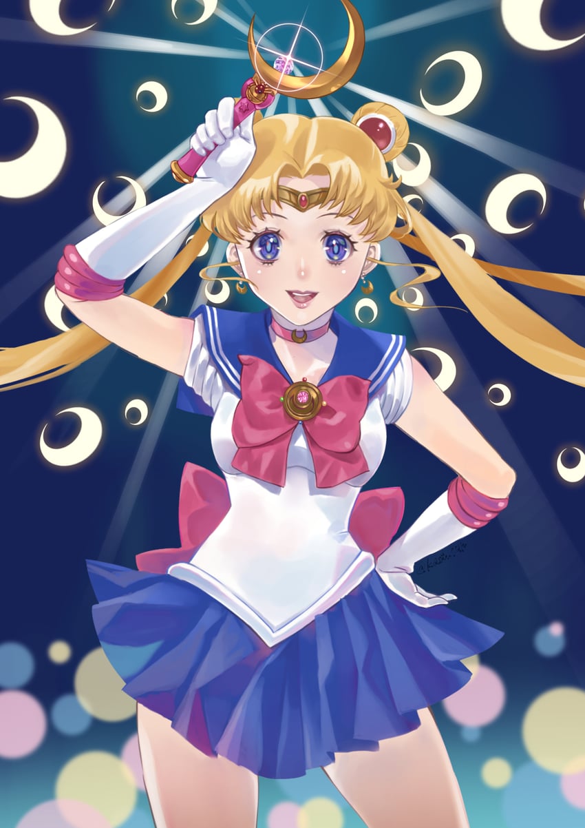 tsukino usagi and sailor moon (bishoujo senshi sailor moon) drawn by katt_sun