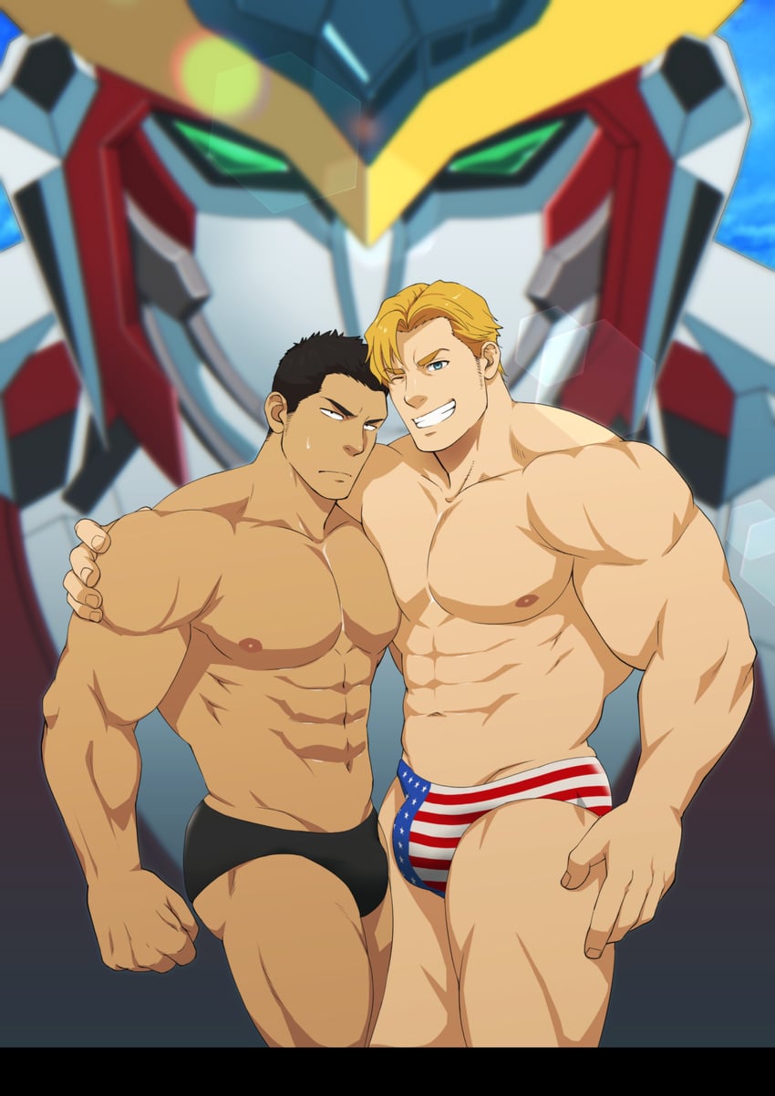 ao isami, lewis smith, and bravern (yuuki bakuhatsu bang bravern) drawn by mizuki_gai