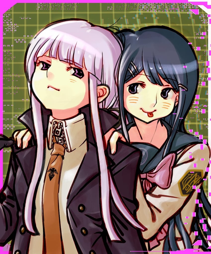 kirigiri kyoko and maizono sayaka (danganronpa and 1 more) drawn by niganiga0613