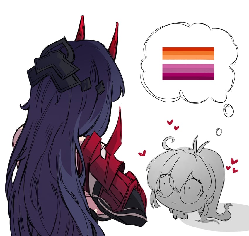 kiana kaslana and raiden mei (honkai and 1 more) drawn by mikiyuuz