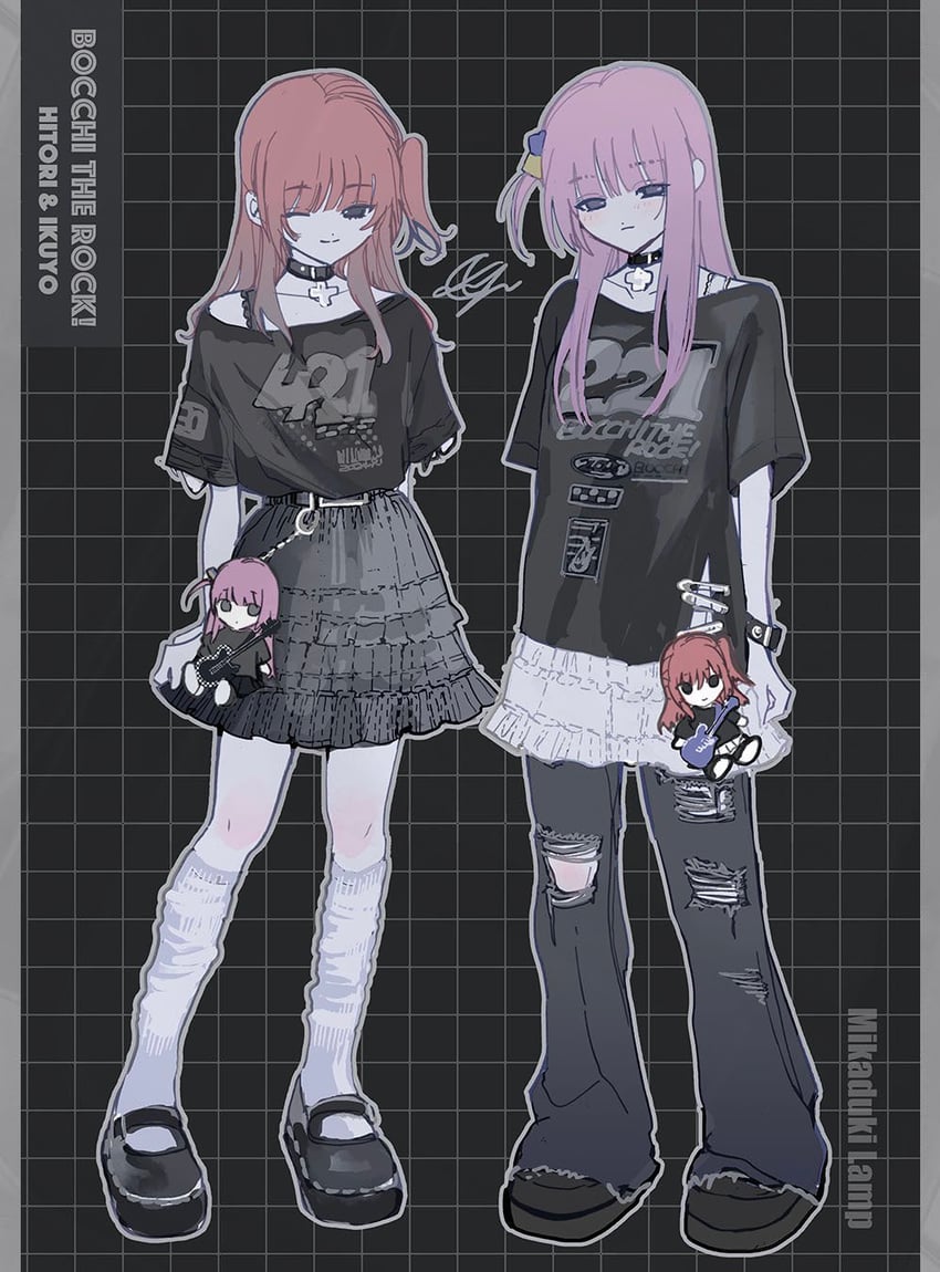 gotoh hitori and kita ikuyo (bocchi the rock!) drawn by three9moon