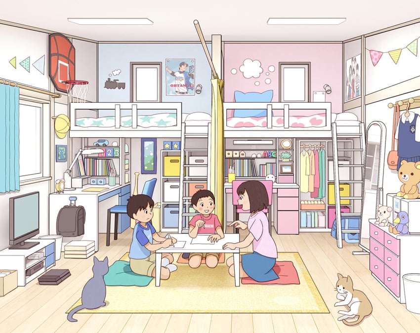 rilakkuma, korilakkuma, and ootani shouhei (original and 1 more) drawn by kiyo_(kyokyo1220)