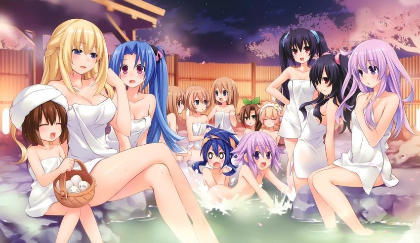 neptune, noire, nepgear, blanc, vert, and 8 more (neptune and 2 more) drawn by tsunako