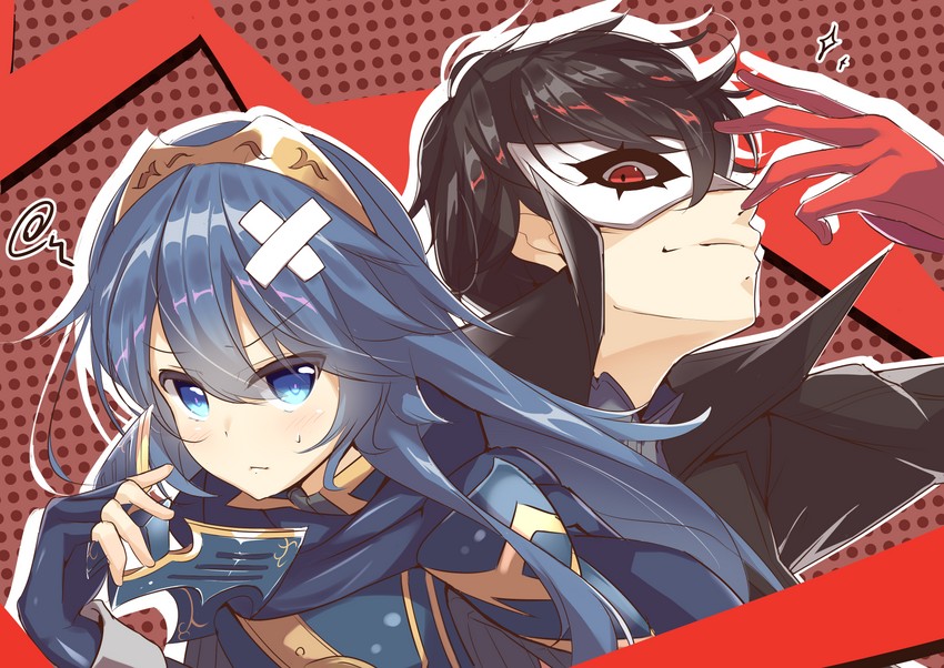 lucina, amamiya ren, and joker (fire emblem and 4 more) drawn by hakoniwa-boxer