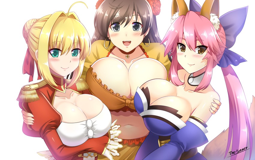 tamamo, nero claudius, tamamo no mae, and mata hari (fate and 2 more) drawn by the-sinner