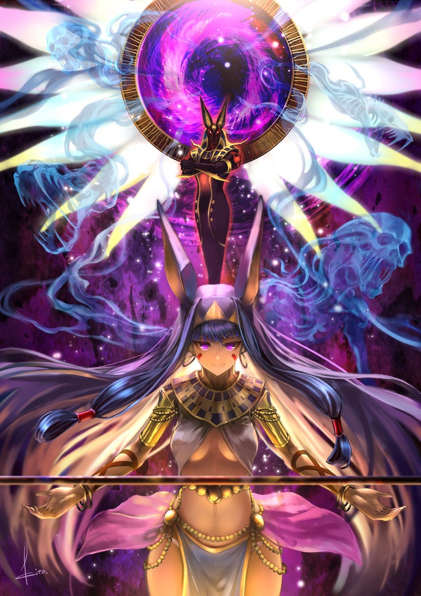 nitocris and anubis (fate and 2 more) drawn by kito_(kito2)