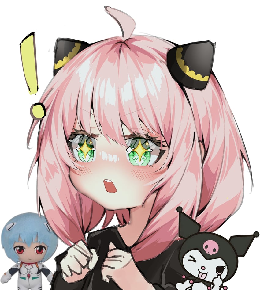 ayanami rei, anya, kuromi, and rei chikita (neon genesis evangelion and 3 more) drawn by moonchii