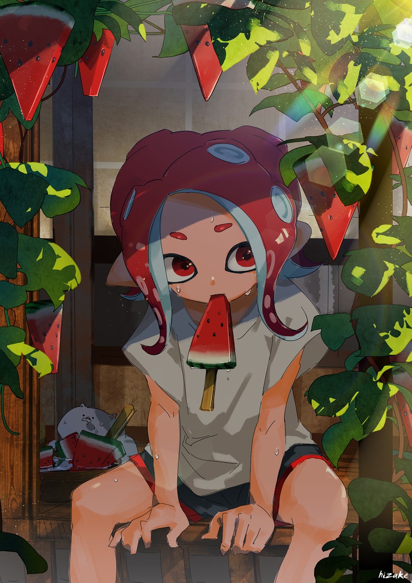octoling player character, octoling girl, and li'l judd (splatoon and 2 more) drawn by kashu_(hizake)