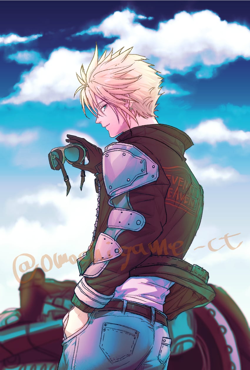 cloud strife (final fantasy and 2 more) drawn by omochigame_ct