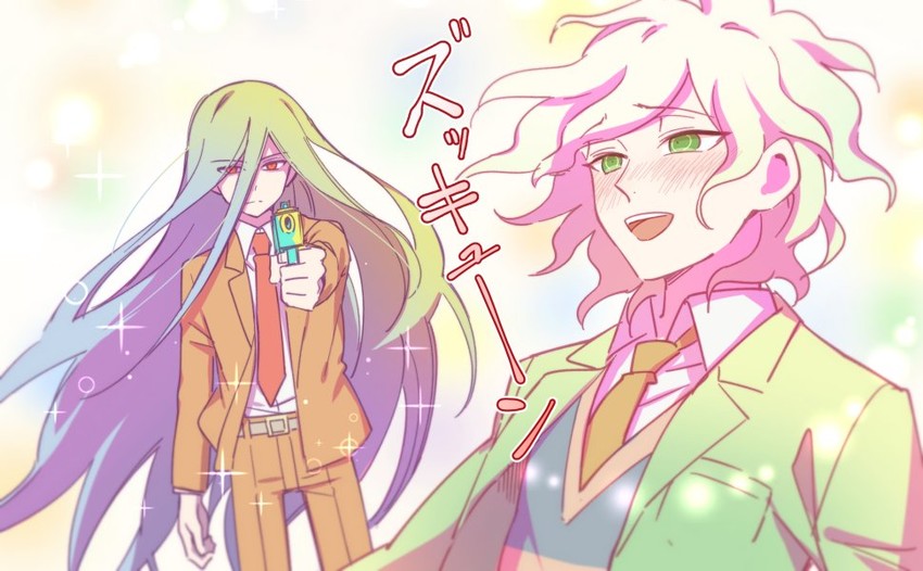 komaeda nagito and kamukura izuru (danganronpa and 1 more) drawn by hanakan