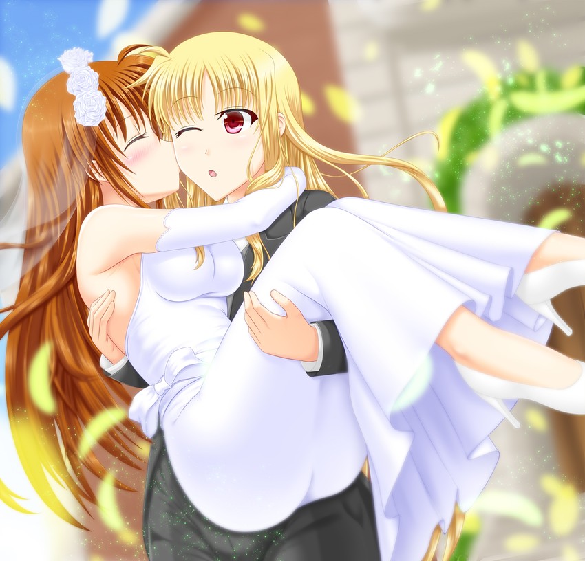 fate testarossa and takamachi nanoha (lyrical nanoha and 1 more) drawn by misumi_takasumi