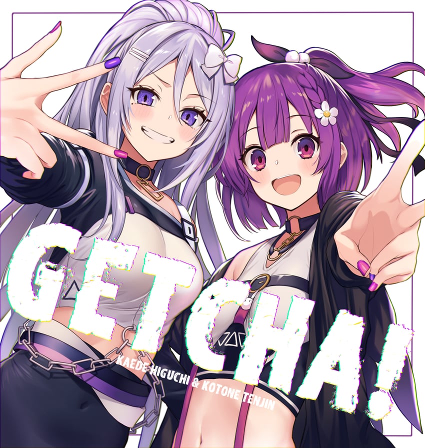 higuchi kaede and tenjin kotone (nijisanji and 2 more) drawn by kurebayashi_noe