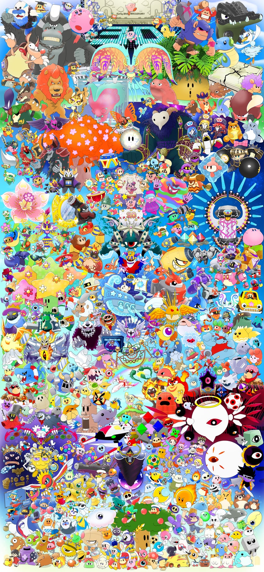 kirby, meta knight, waddle dee, king dedede, magolor, and 337 more (kirby and 26 more) drawn by reironsenzai