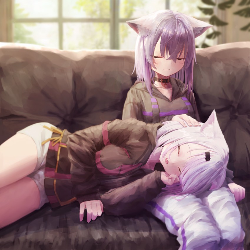 nekomata okayu and shiina yuika (hololive and 1 more) drawn by nanome_to