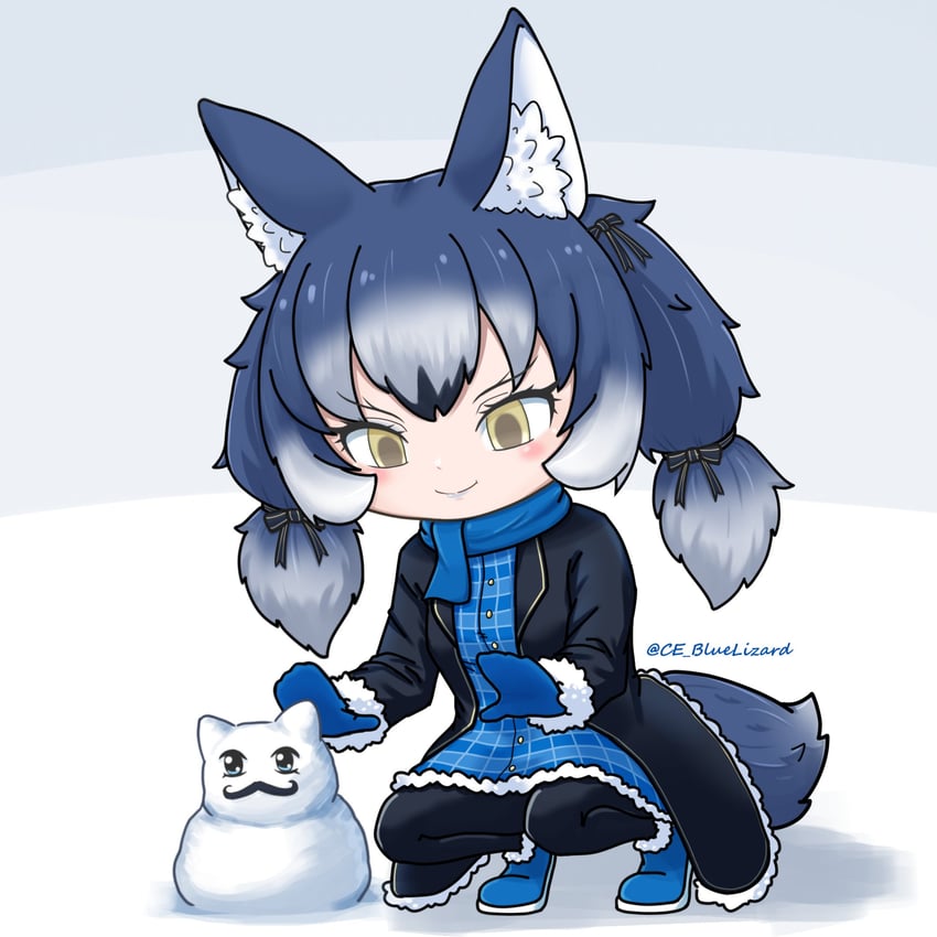 dire wolf (kemono friends and 1 more) drawn by ce_bluelizard